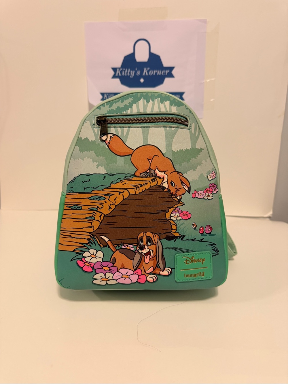 NWT Disney Loungefly Fox and the Hound Backpack - Mint Green - Picture 1 of 9